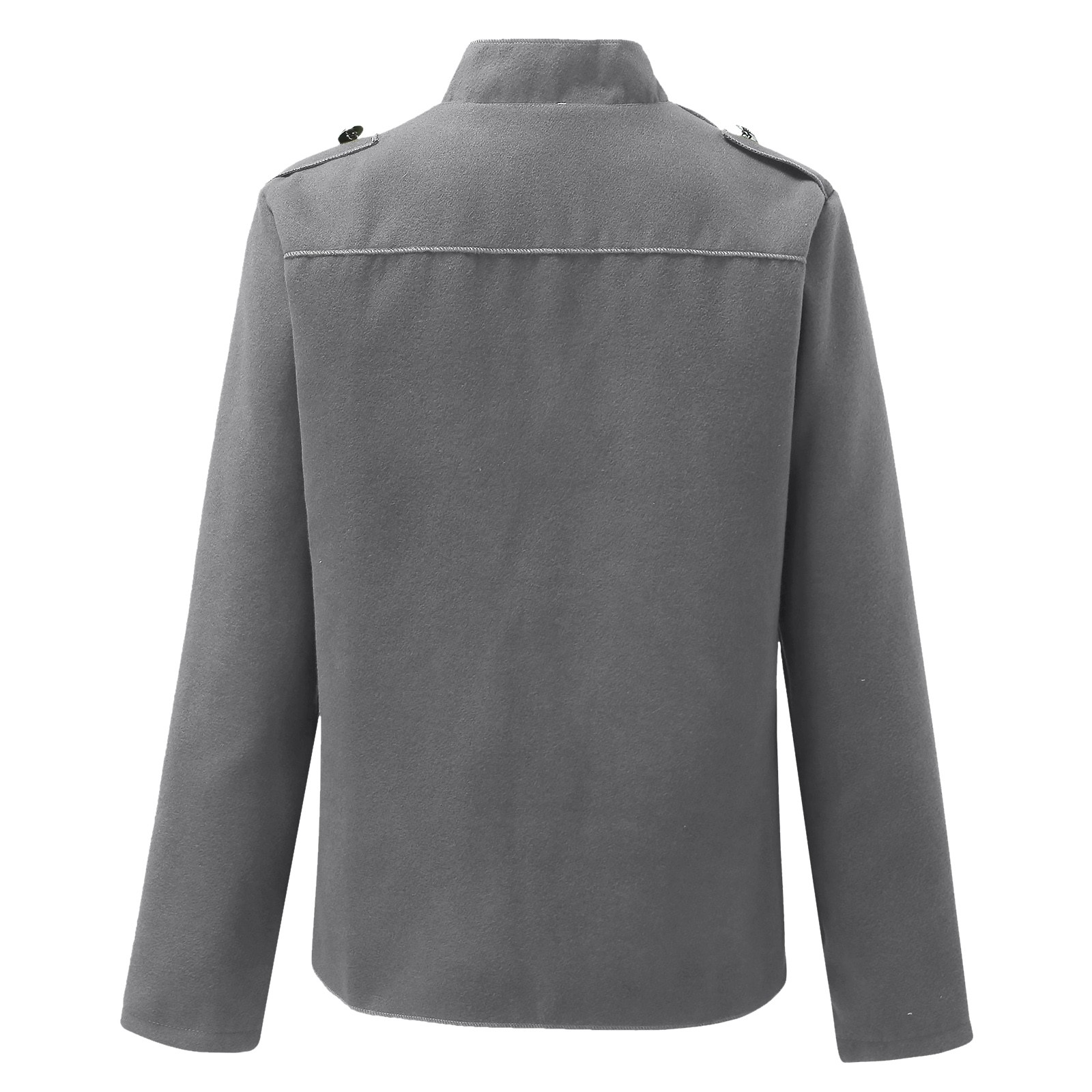 thumbnail image 4 of Abrigo de manga larga con botones para mujer - Prenda de abrigo informal para otoño/invierno - Cuello alto, mezcla de poliéster, incluye guía de tallas asiáticas, 4 of 8